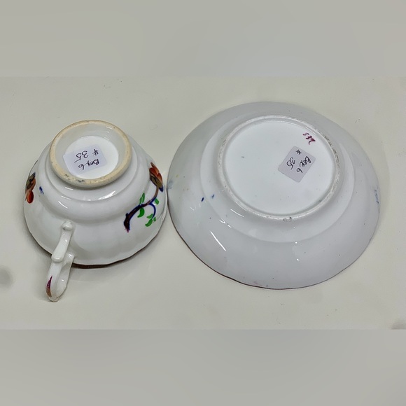 19th Century Antique Gaudy Welsh CHINOISSERIE Pattern Cup & Saucer Tea Set - Picture 15 of 15